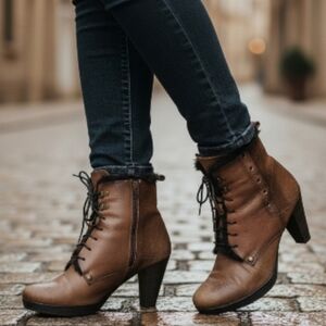 Hispanitas Leather women's ankle boots booties Made in Spain